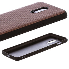 Lilware Canvas Z Rubberized Texture Plastic Phone Case for OnePlus 6T. Brown