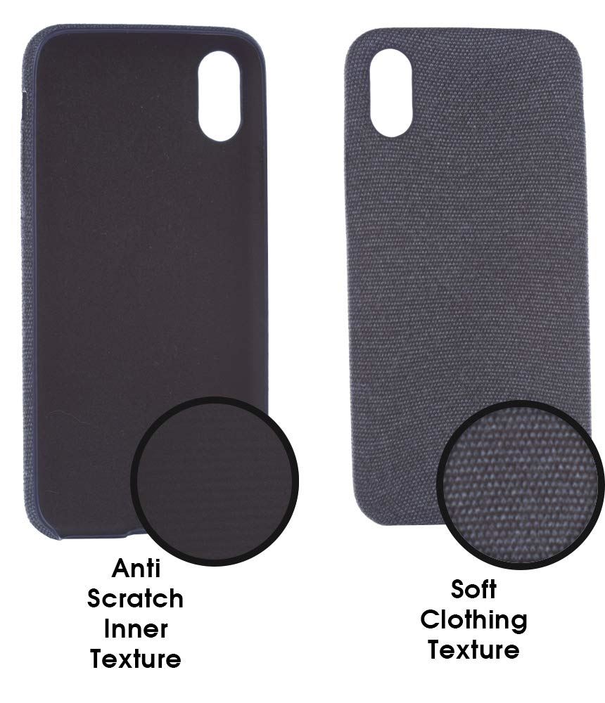 Lilware Schutzhülle für Apple iPhone XS Max, weicher Stoff, strukturierter Kunststoff, Marineblau