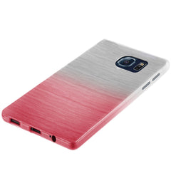 Xcessor Transition Color Flexible TPU Case for Samsung Galaxy S6 edge+ SM-G928A. With Gradient Silk Thread Texture. Transparent / Pink