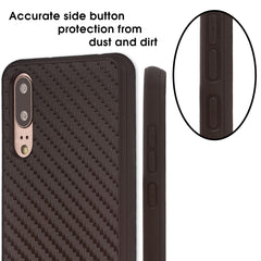 Lilware Carbon Texture Plastic Phone Case Compatible with Huawei P20. Black