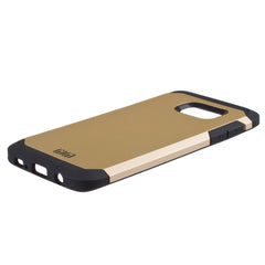 Lilware Angular Armor Hard Plastic Case for Samsung Galaxy S7 edge. Rugged Dual Layer Protective Cover. Black / Golden Color