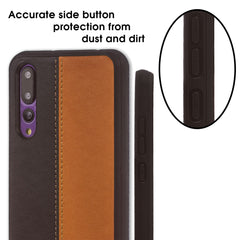 Lilware Bicolor PU Leather Phone Case Compatible with Huawei P20 Pro. Brown / Black