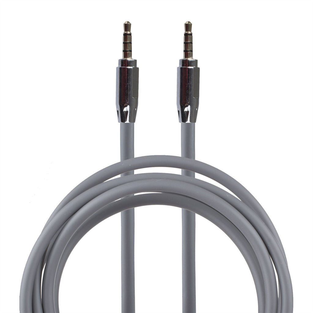 Lilware Rubberized 35In (90 cm) Aux Audio Cable 3.5mm Jack Male to Male Cord For Multimedia Devices - Grey