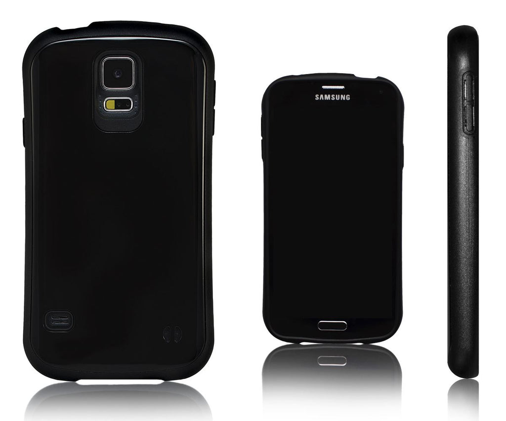 Lilware Silhouette Plastic Case for Samsung Galaxy S5 SM-G900. Flexible TPU and Hard Glossy Plastic Back. Black
