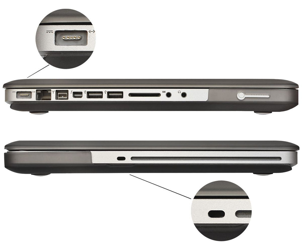 Lilware Smooth Touch Ultra Slim Matte Hartplastik-Hülle für 13,3 Zoll MacBook Pro 2. Generation Modell: A1278. Grau / Halbtransparent
