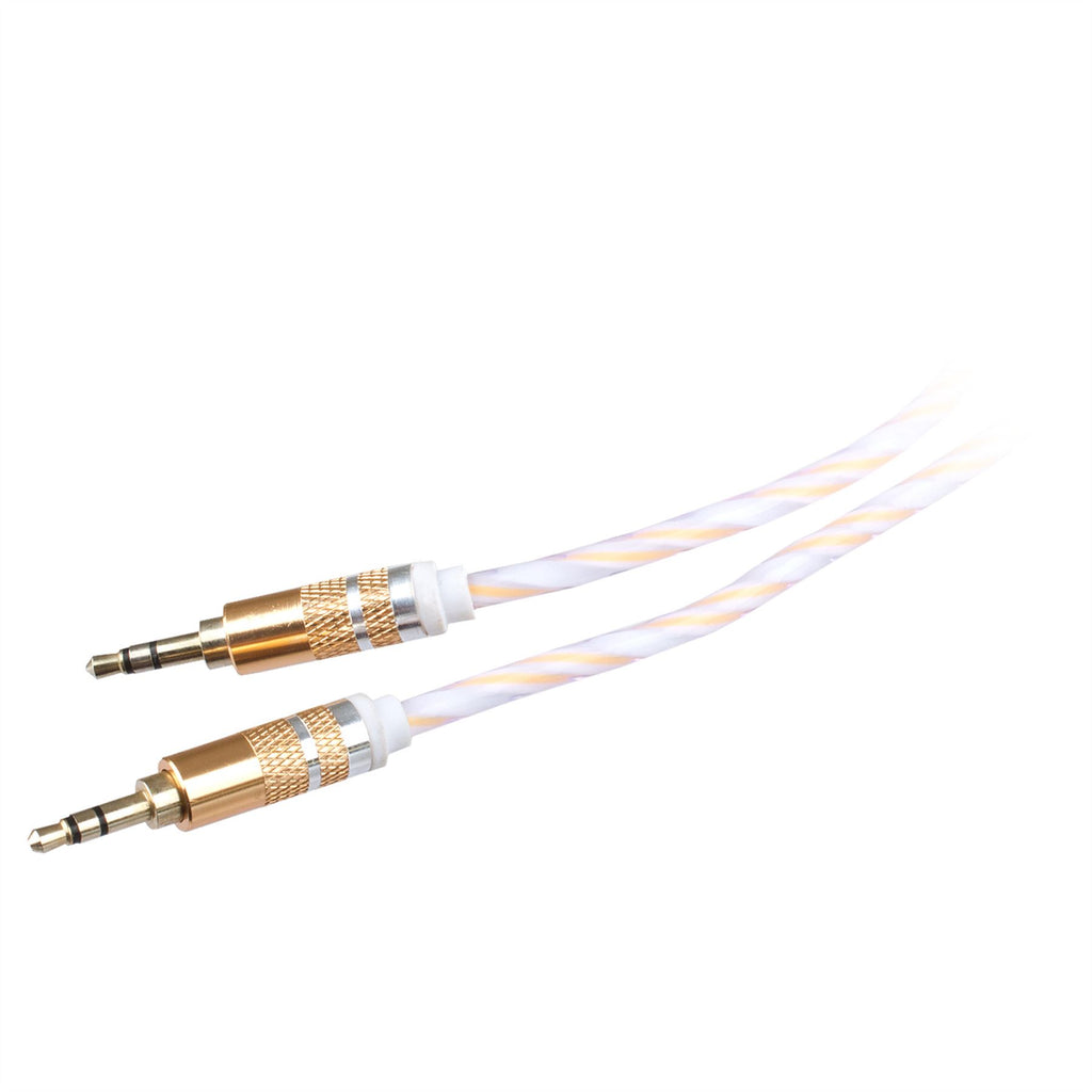 Lilware Braided Woven Fabric Transparent PVC Jacket 0.9M Aux Audio Cable 3.5mm Jack Male to Male Cord For Multimedia Devices - Gold