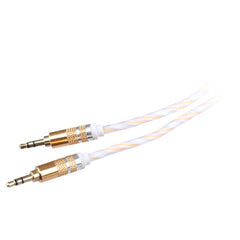 Lilware Braided Woven Fabric Transparent PVC Jacket 0.9M Aux Audio Cable 3.5mm Jack Male to Male Cord For Multimedia Devices - Gold