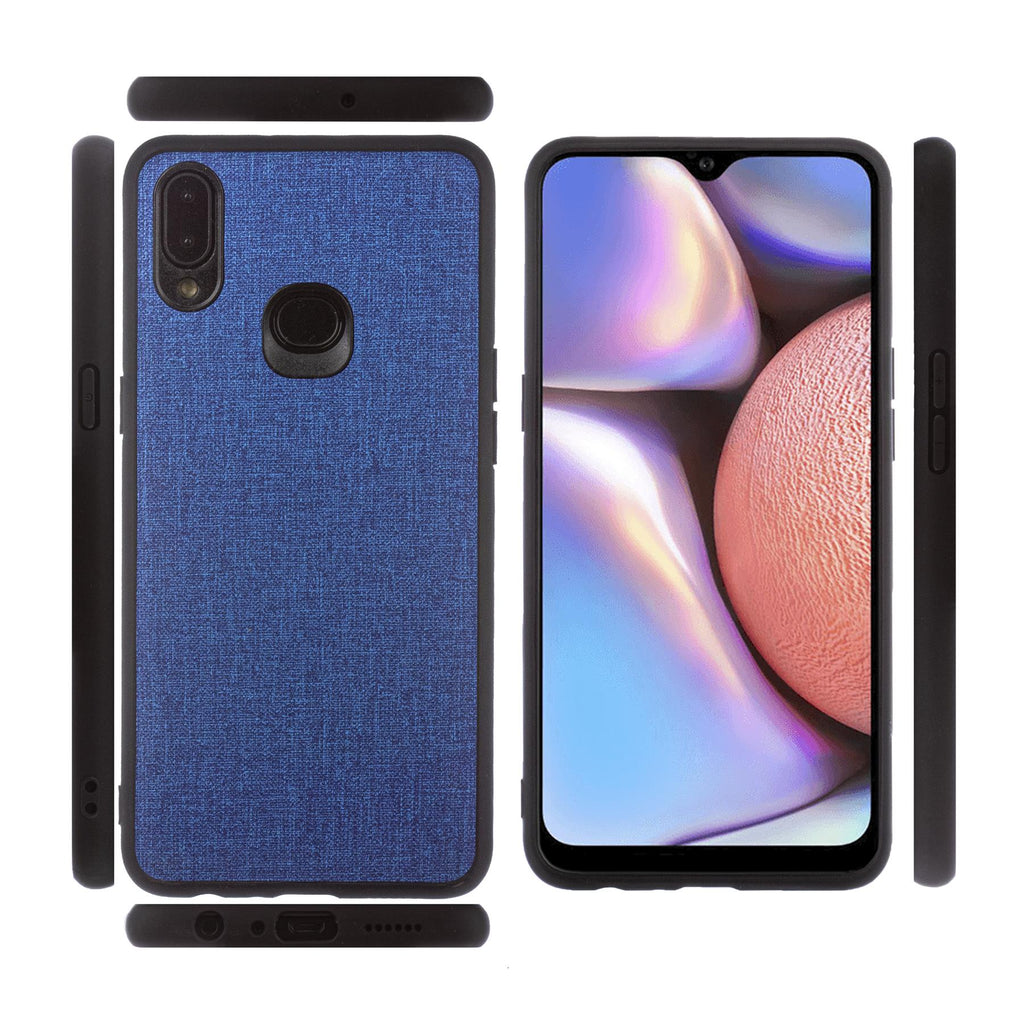Lilware Canvas Rubberized Texture Plastic Phone Case for Samsung Galaxy A10S. Blue