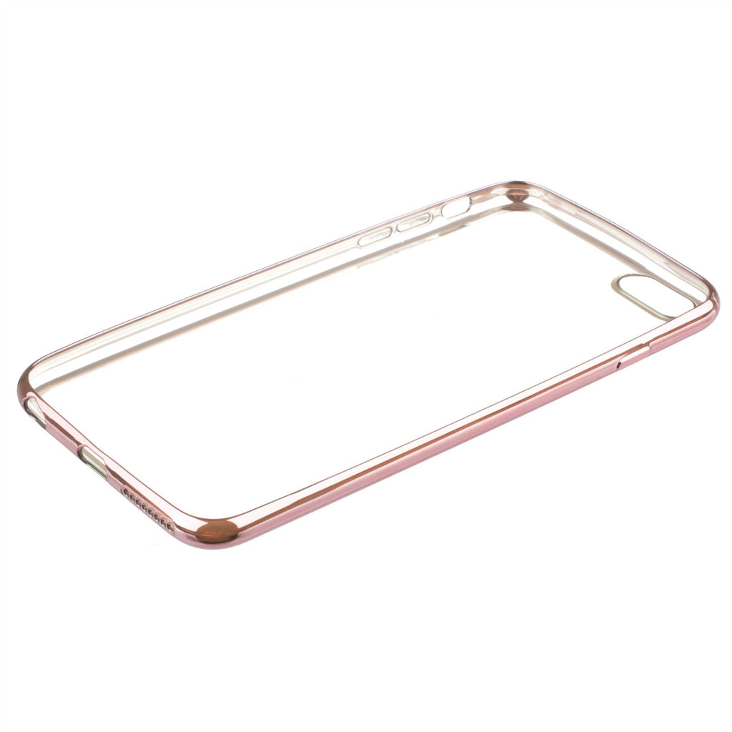 Xcessor Flex Ultra Slim TPU Gel Hybrid Case for Apple iPhone 6 Plus and 6S Plus With Colorful Edges. Clear / Light Pink