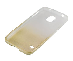 Xcessor Transition Color Flexible TPU Case for Samsung Galaxy S5 SM-G900. With Gradient Silk Thread Texture. Transparent / Gold
