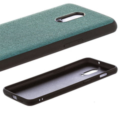 Lilware Canvas Rubberized Texture Plastic Phone Case for OnePlus 6T. Greenish Blue