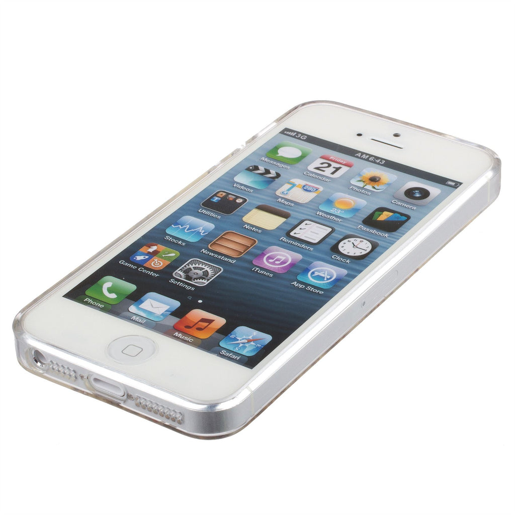 Xcessor Artistic Flower Glossy Flexible TPU-Hülle für Apple iPhone SE / 5 / 5S. Transparent / Mehrfarbig