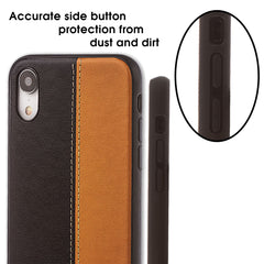 Lilware Bicolor PU Leather Phone Case for Apple iPhone XR. Brown / Black