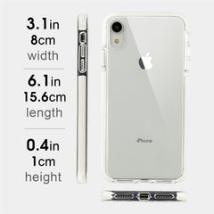 Xcessor Clear Hybrid TPU Phone Case for Apple iPhone XR. With Shock Absorbing Inner Rubber Layer on the Edges. Clear / White