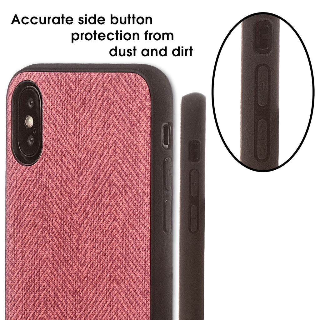 Lilware Canvas Z Rubberized Texture Plastic Phone Case for Apple iPhone XS. Dark Pink