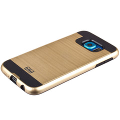 Lilware Armor Slim Fit Hard Plastic Rugged Case Dual Layer Cover for Samsung Galaxy S6 SM-G920. Gold / Black