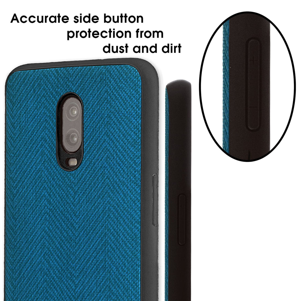 Lilware Canvas Z Rubberized Texture Plastic Phone Case for OnePlus 6T. Blue