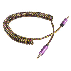 Lilware Rubberized CoiledSpring Auxiliary 3.5mm Audio Male To Male Cable For Multimedia Devices - Purple