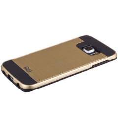 Lilware Armor Slim Fit Hard Plastic Rugged Case Dual Layer Cover for Samsung Galaxy S6 edge SM-G925F. Gold / Black
