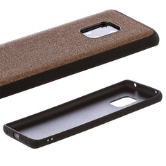 Lilware Canvas Rubberized Texture Plastic Phone Case Compatible with Huawei Mate 20 Pro. Brown