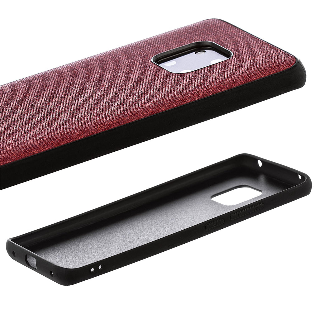 Lilware Canvas Rubberized Texture Plastic Phone Case Compatible with Huawei Mate 20 Pro. Red