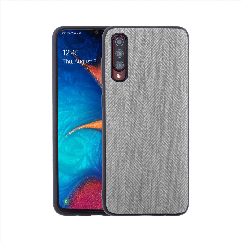 Lilware Canvas Z Handyhülle aus gummiertem Kunststoff mit Textur für Samsung Galaxy A70/A70S. Dunkelgrau