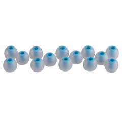 Xcessor (L) 7 Pairs (14 Pieces) of Silicone Replacement In Ear Earphone Large Size Earbuds. Bicolor. Transparent / Blue