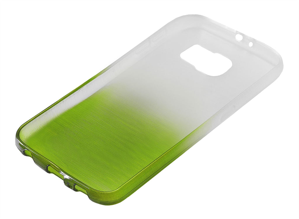 Xcessor Transition Color Flexible TPU Case for Samsung Galaxy S6 SM-G920. With Gradient Silk Thread Texture. Transparent / Green