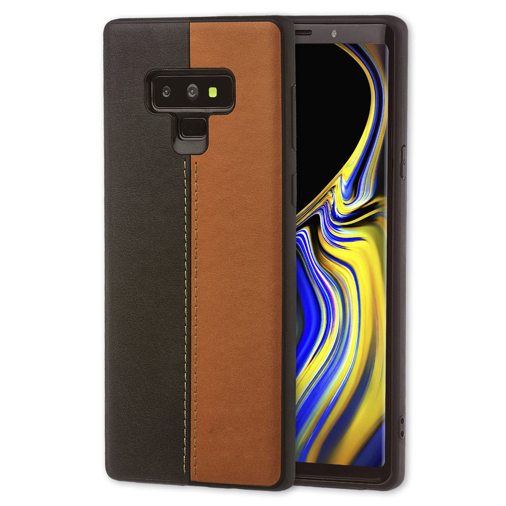 Lilware Zweifarbige Handyhülle aus PU-Leder für Samsung Galaxy Note 9. Braun / Schwarz