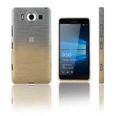 Xcessor Transition Color Flexible TPU Case for Microsoft Lumia 950. With Gradient Silk Thread Texture. Transparent / Gold