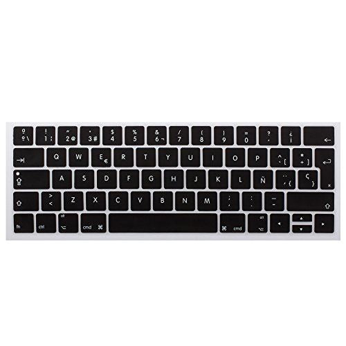 Lilware Set of 2 Silicone Keyboard covers for MacBook Air 13 / 15 / 17 (Release 2012 year) QWERTY (Russian layout) Black/Transparent