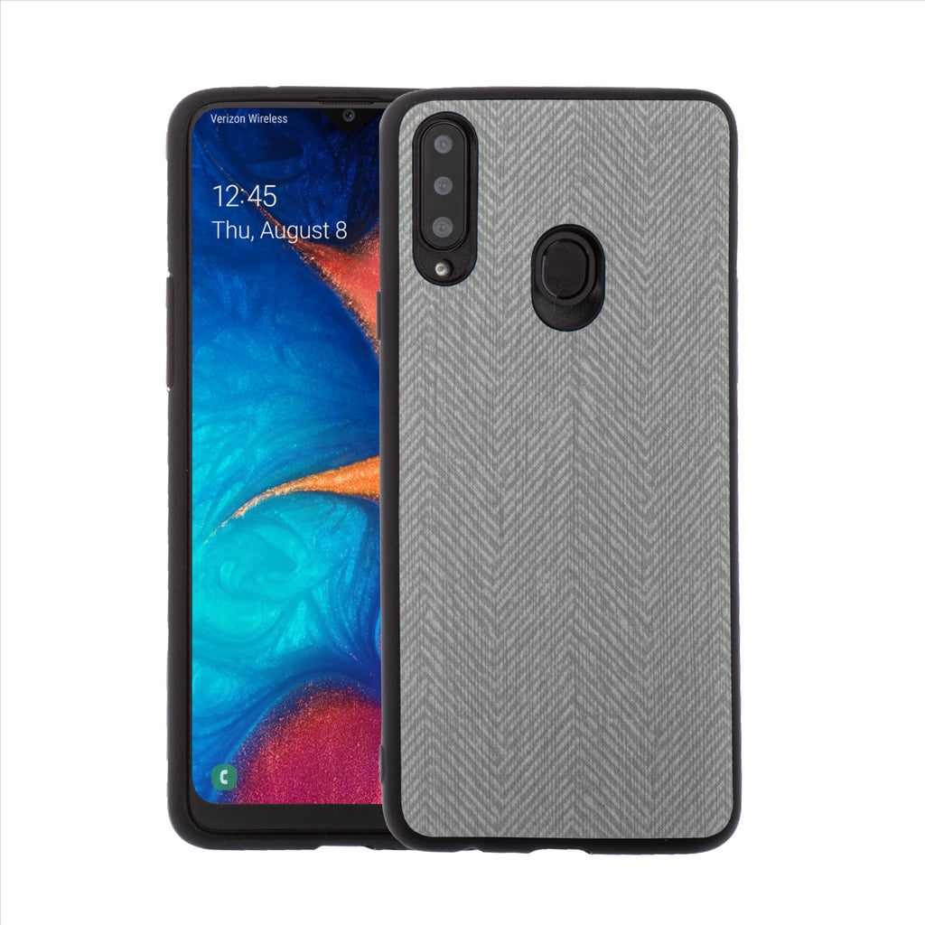 Lilware Canvas Z Rubberized Texture Plastic Phone Case for Samsung Galaxy A20S. Dark Grey