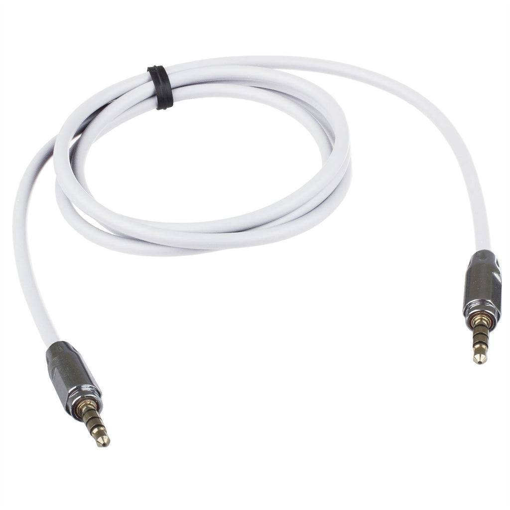 Lilware Rubberized 35In (90 cm) Aux Audio Cable 3.5mm Jack Male to Male Cord For Multimedia Devices - White