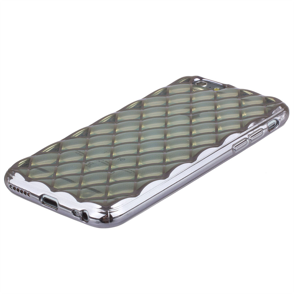 Xcessor Convex Checkered Glossy Flexible TPU case for Apple iPhone 6 Plus / 6S Plus. Transparent / Black