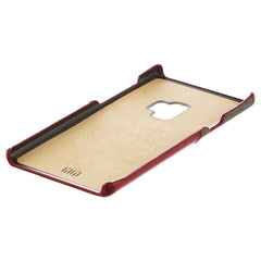 Lilware Card Wallet Kunststoff-Telefonhülle für Samsung Galaxy S9. Stofftextur und PU-Leder-Schutzhülle mit Ausweis-/Kreditkartenfach. Rot