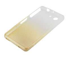 Xcessor Transition Color Flexible TPU-Hülle für Sony Xperia Z3 Compact. Mit Farbverlauf-Seidenfadenstruktur.Transparent/Gold