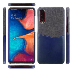 Lilware Card Wallet Kunststoff-Telefonhülle Kompatibel mit Samsung Galaxy A70/A70S. Stofftextur und PU-Leder-Schutzhülle mit Ausweis-/Kreditkartenfach. Blau