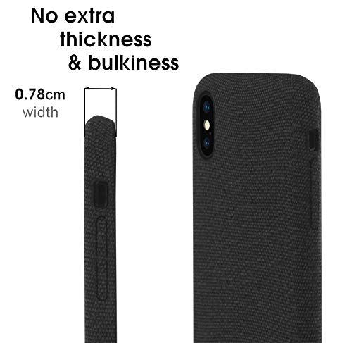 Lilware Soft Fabric Texture Plastic Phone Case for Apple iPhone X / iPhone XS - Black