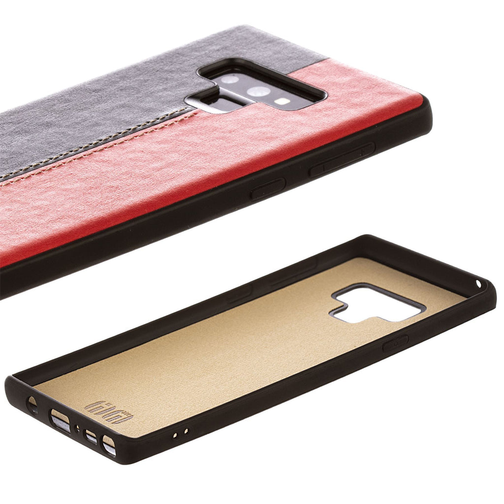 Lilware Bicolor PU Leather Phone Case for Samsung Galaxy Note 9. Red / Black