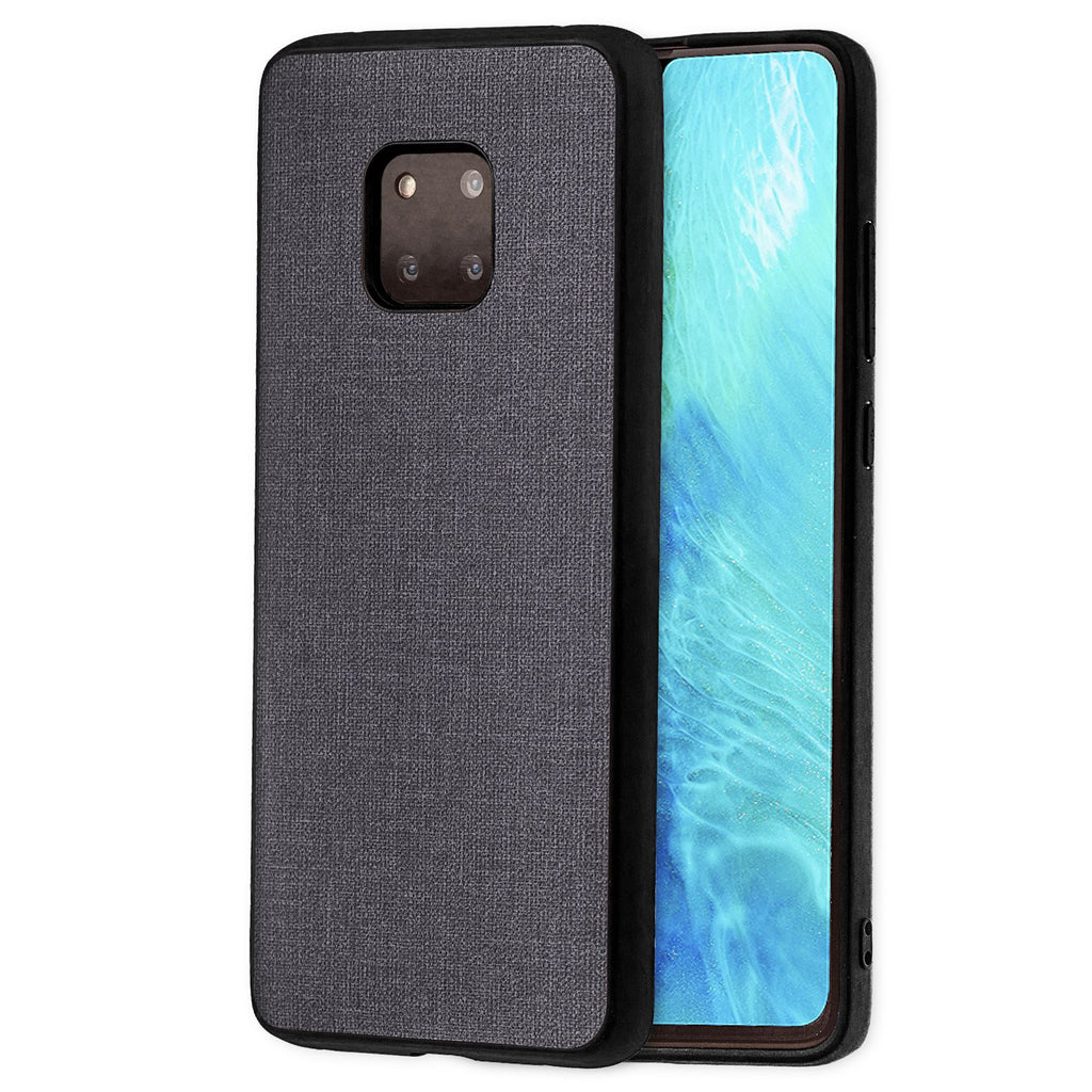 Lilware Canvas Rubberized Texture Plastic Phone Case Compatible with Huawei Mate 20 Pro. Grey