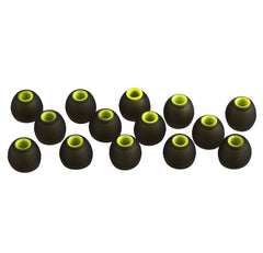 Xcessor (L) 7 Pairs (14 Pieces) of Silicone Replacement In Ear Earphone Large Size Earbuds. Bicolor. Large. Black / Green