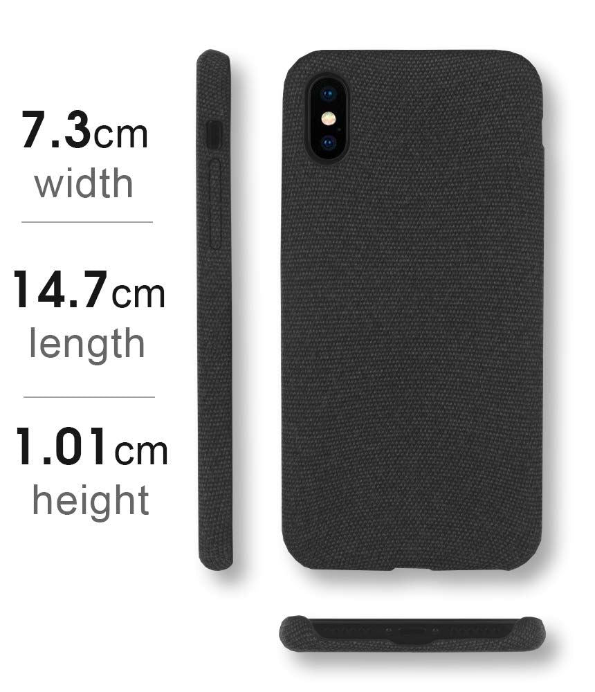 Lilware Soft Fabric Texture Plastic Phone Case for Apple iPhone X / iPhone XS - Black