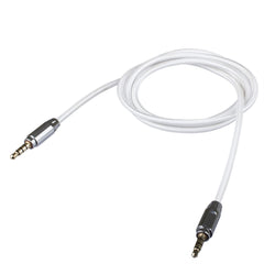 Lilware Braided Nylon Textile 35In (90 cm) Aux Audio Cable 3.5mm Jack Male to Male Cord For Multimedia Devices - White