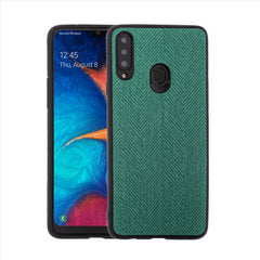 Lilware Canvas Z Handyhülle aus gummiertem Kunststoff mit Textur für Samsung Galaxy A20S. Grün