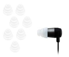 Xcessor Triple Flange Conical Replacement Silicone Earbuds 4 Pairs (Set of 8 Pieces). Compatible With Most In Ear Headphone Brands. Multicolor