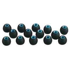 Xcessor (L) 7 Paar (14 Stück) Silikon-Ersatz-In-Ear-Ohrhörer, große Größe. Zweifarbig. Schwarz / Blau