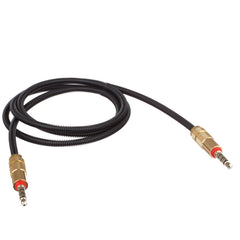 2er-Set Lilware metallgeflochtene 3,5-mm-Audiokabel mit metallbeschichtetem Stecker – 3,5 mm auf 3,5 mm Audio-AUX-Kabel – Schwarz