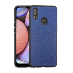 Lilware Canvas-Handyhülle aus gummiertem Kunststoff für Samsung Galaxy A10S. Blau